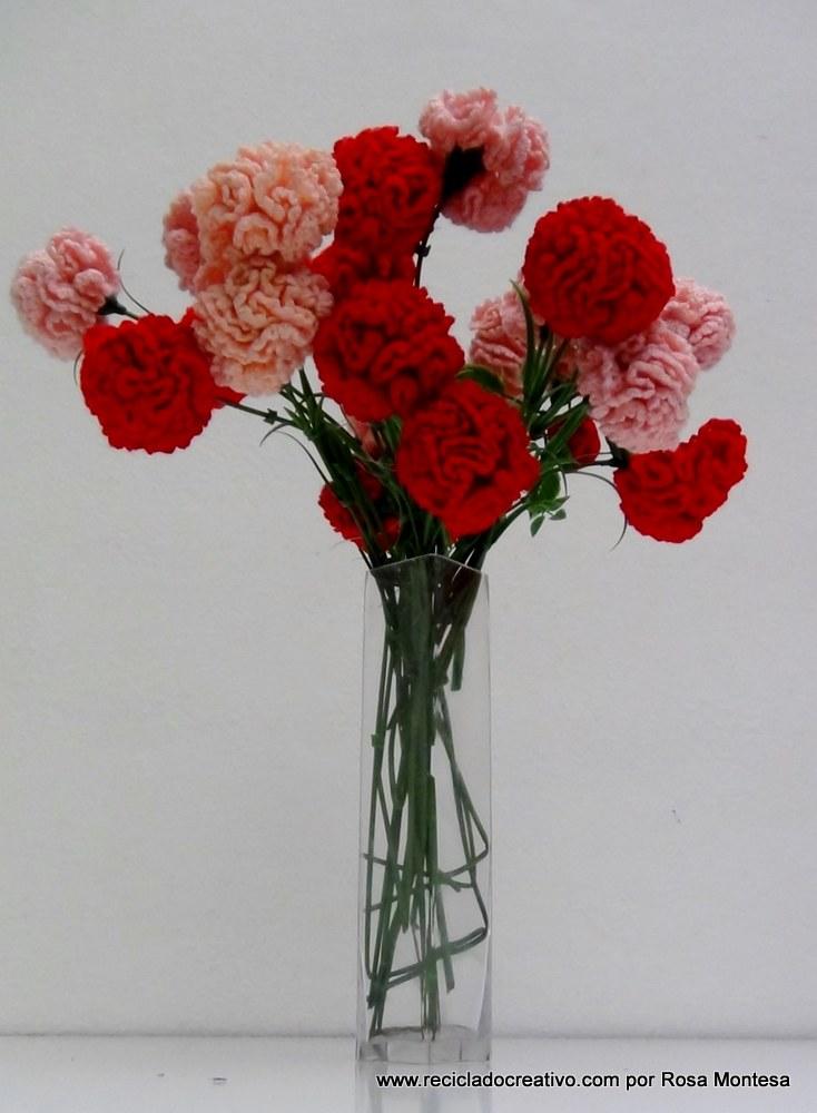 Claveles de ganchillo - Flores de crochet