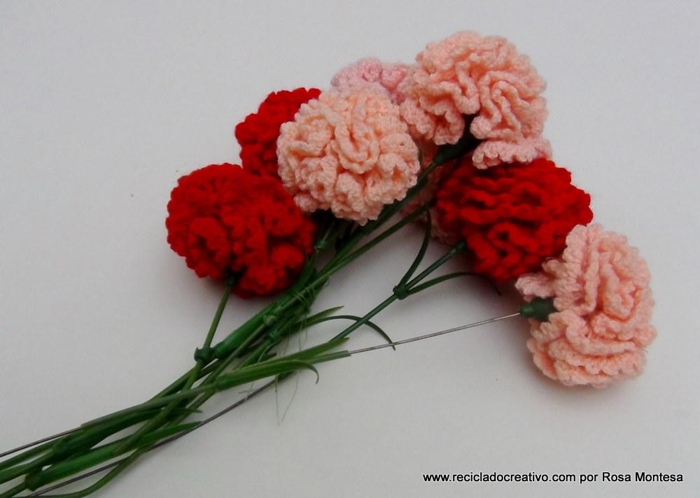 Claveles de ganchillo - Flores de crochet