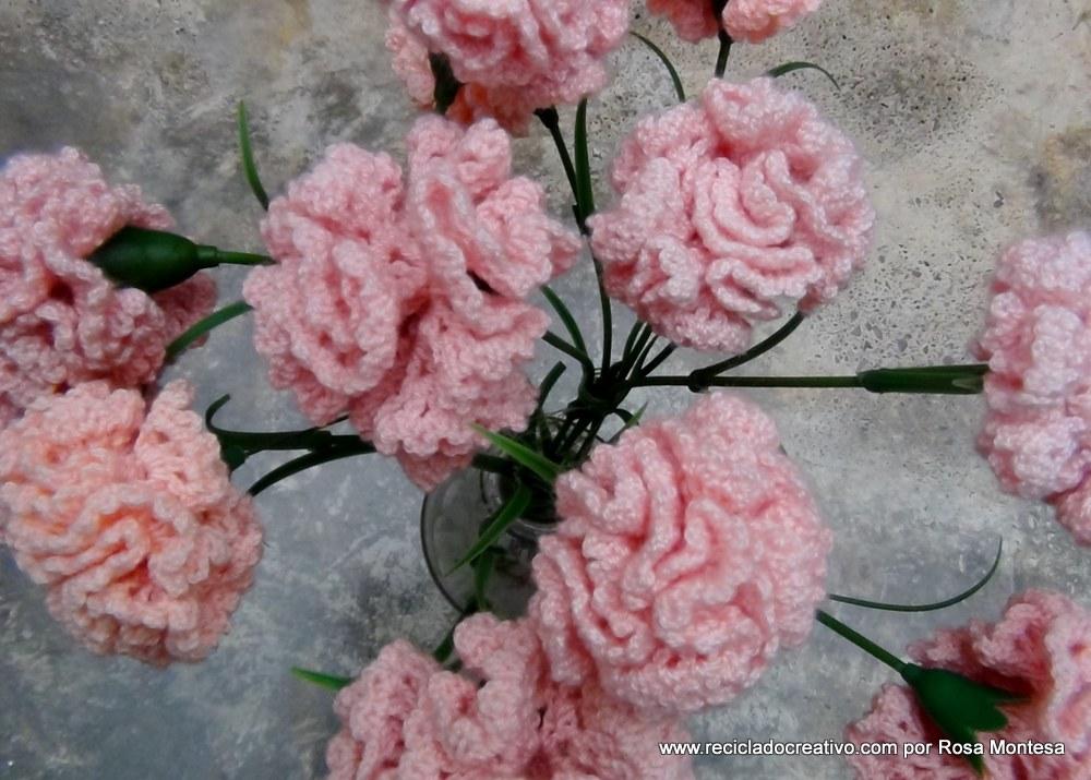 Claveles de ganchillo - Flores de crochet