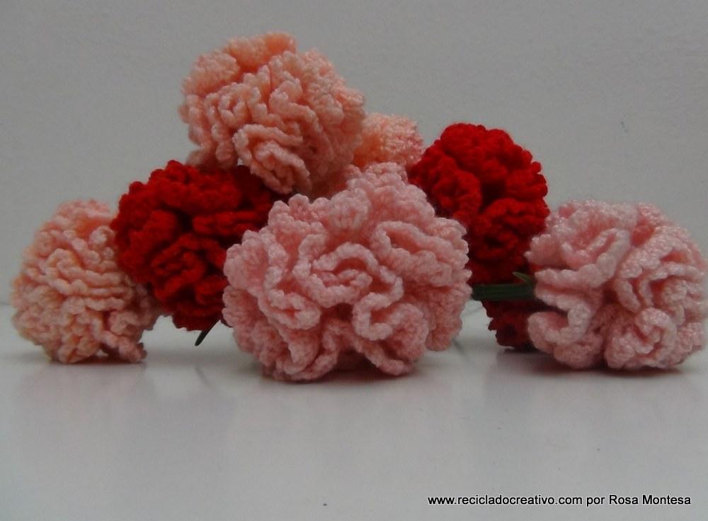 Claveles de ganchillo - Flores de crochet