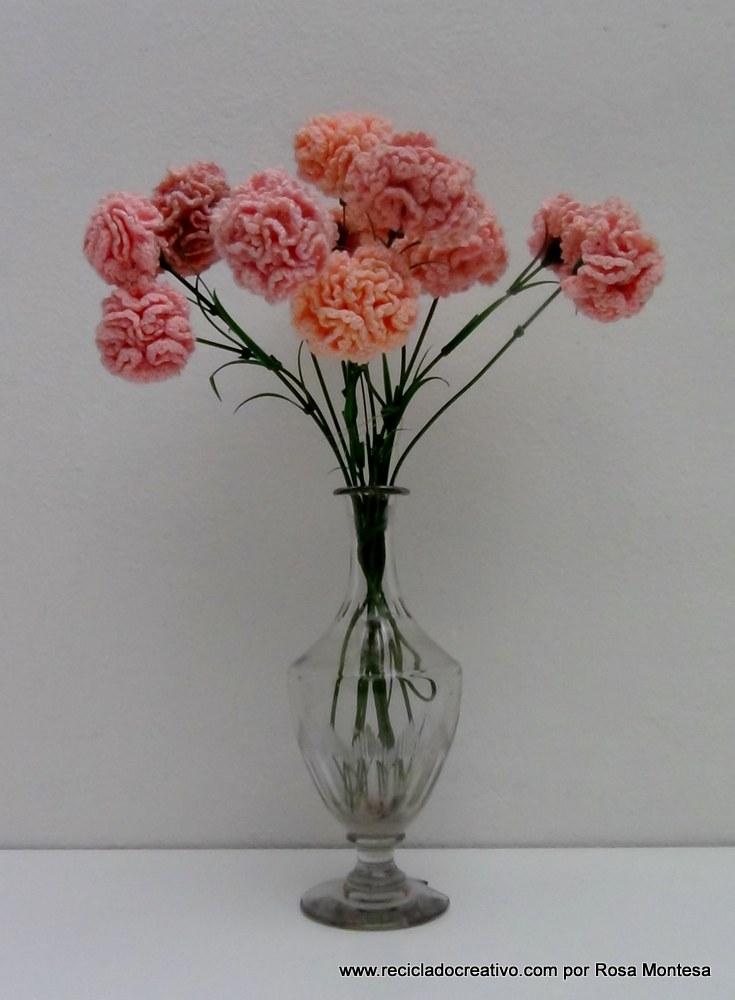 Claveles de ganchillo - Flores de crochet