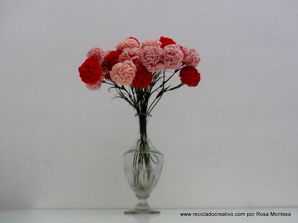 Claveles de ganchillo - Flores de crochet