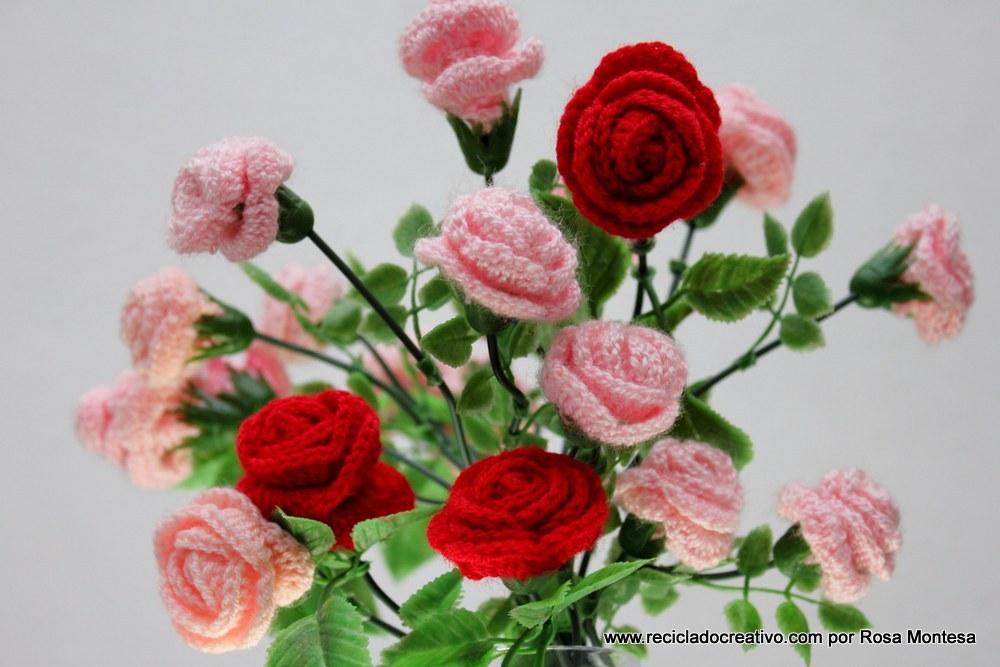 Flores de Crochet - Rosas de Pitiminí de ganchillo