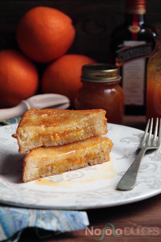 No solo dulces - Torrijas de cointreau rellenas con mermelada de naranja