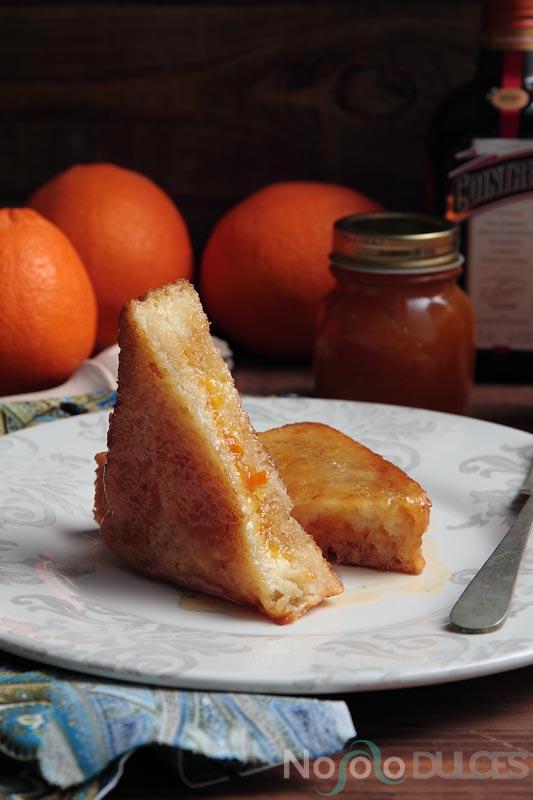 No solo dulces - Torrijas de cointreau rellenas con mermelada de naranja