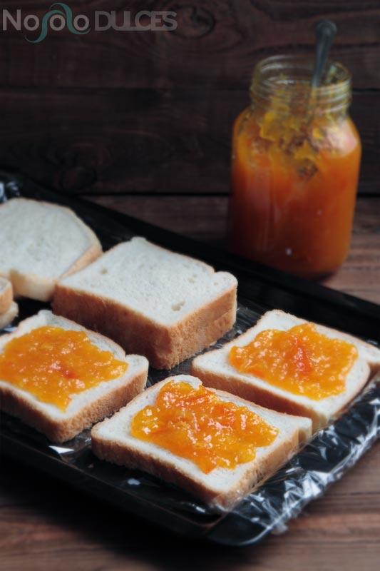 No solo dulces - Torrijas de cointreau rellenas con mermelada de naranja