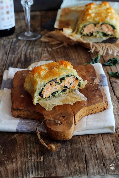Hojaldre de salmon y espinacas a la crema mi gran diversion
