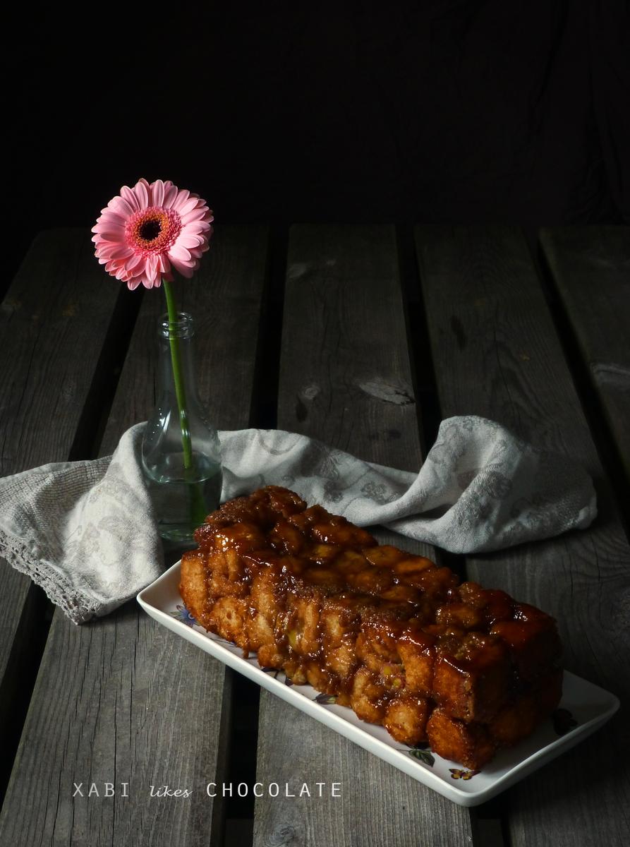 Pan de mono, monkey bread, banana and brown sugar, plátano y azúcar moreno,blog de repostería 