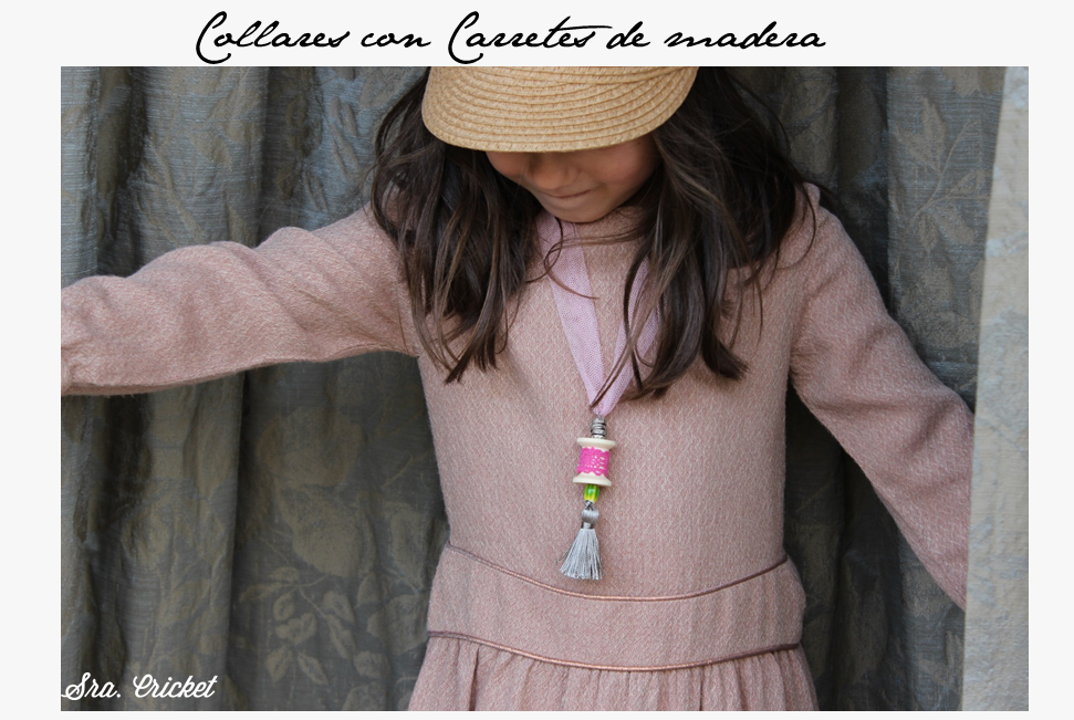 collar de carretes de madera