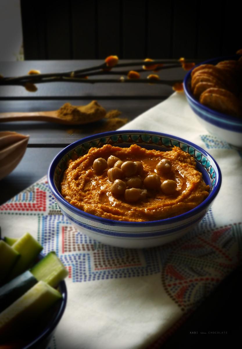 Hummus de calabaza, hummus, calabaza, boniato, dip de calabaza, mantequilla de cacahuete, receta, estilismo culinario