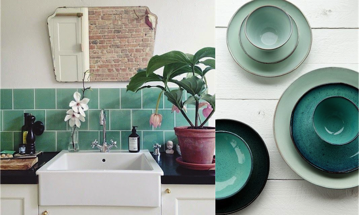 verde y vintage en cocinas