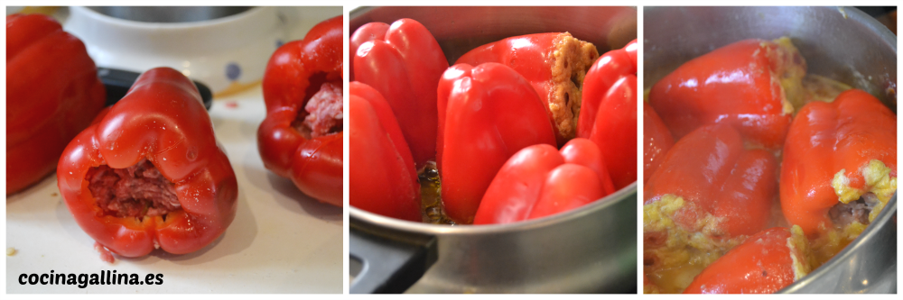 pimientos rellenos paso a paso