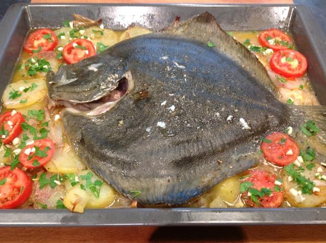 Rodaballo al horno con Patatas02