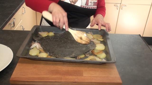 Rodaballo al horno con Patatas32