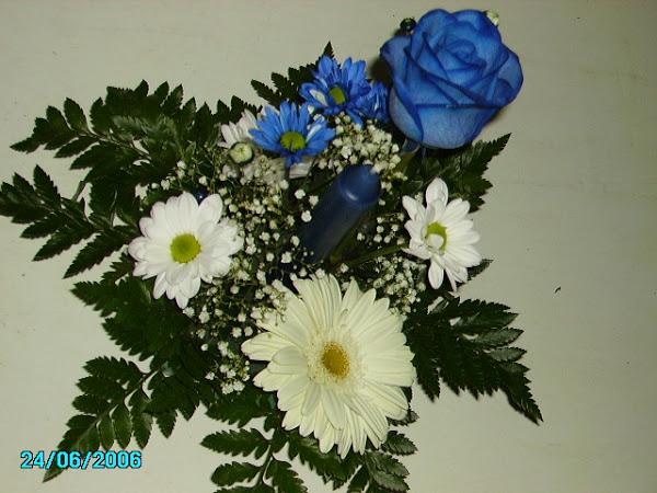 centro flores azul truco