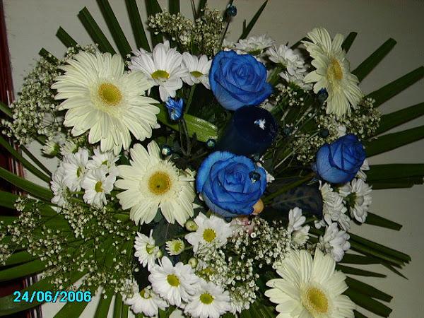 Truco centro floral azul