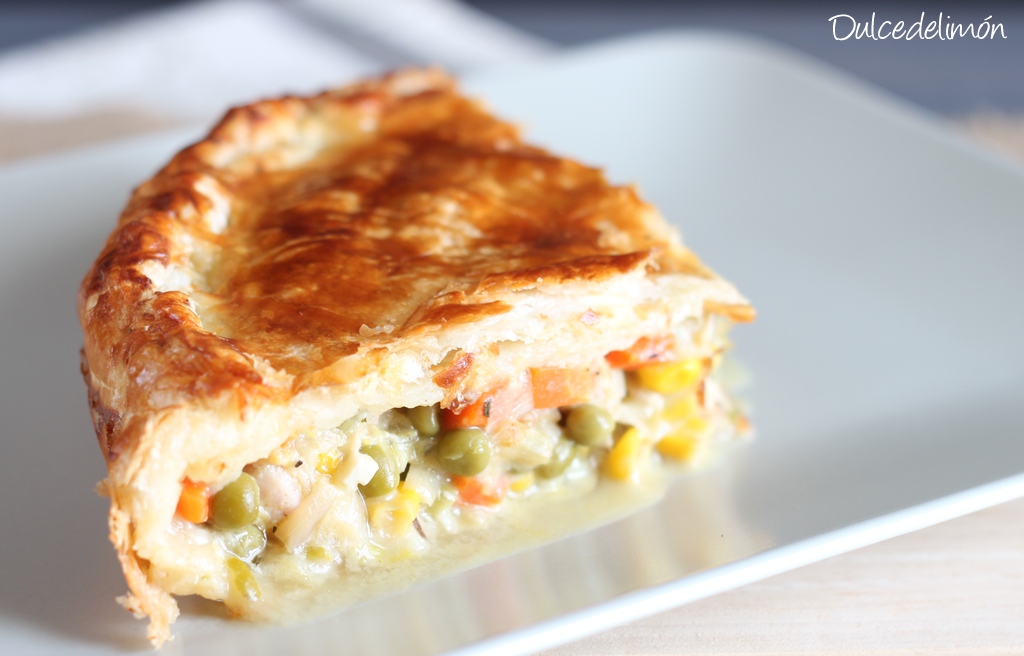 Pastel americano de pollo a la jardinera