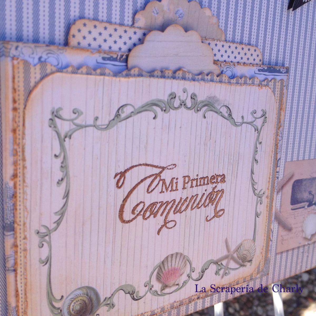 Álbum de de fotos para comunión hecho a mano. 