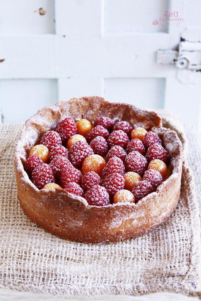 Tarta Naranja y frambuesas, Pastel frambuesas, crema naranja, Reto Cooking the Chef, Samantha Vallejo Nágera, Pastel frutas, tarta de frutas, masa crujiente, receta sweets and gifts, receta tarta fácil