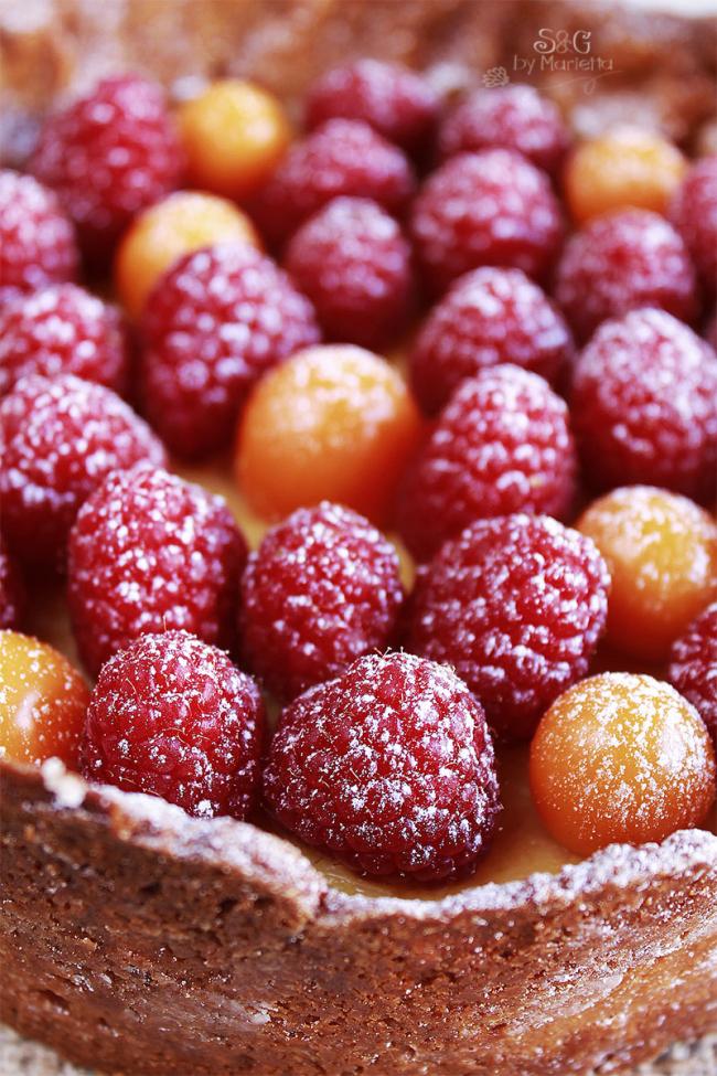 Tarta Naranja y frambuesas, Pastel frambuesas, crema naranja, Reto Cooking the Chef, Samantha Vallejo Nágera, Pastel frutas, tarta de frutas, masa crujiente, receta sweets and gifts, receta tarta fácil