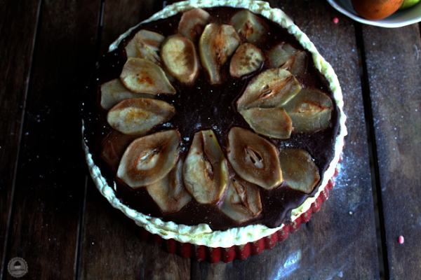 tarta de peras y chocolate kidsandchic 1
