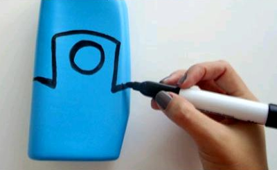 Paso: 1 (marca con un lapiz el diseño del porta celular)