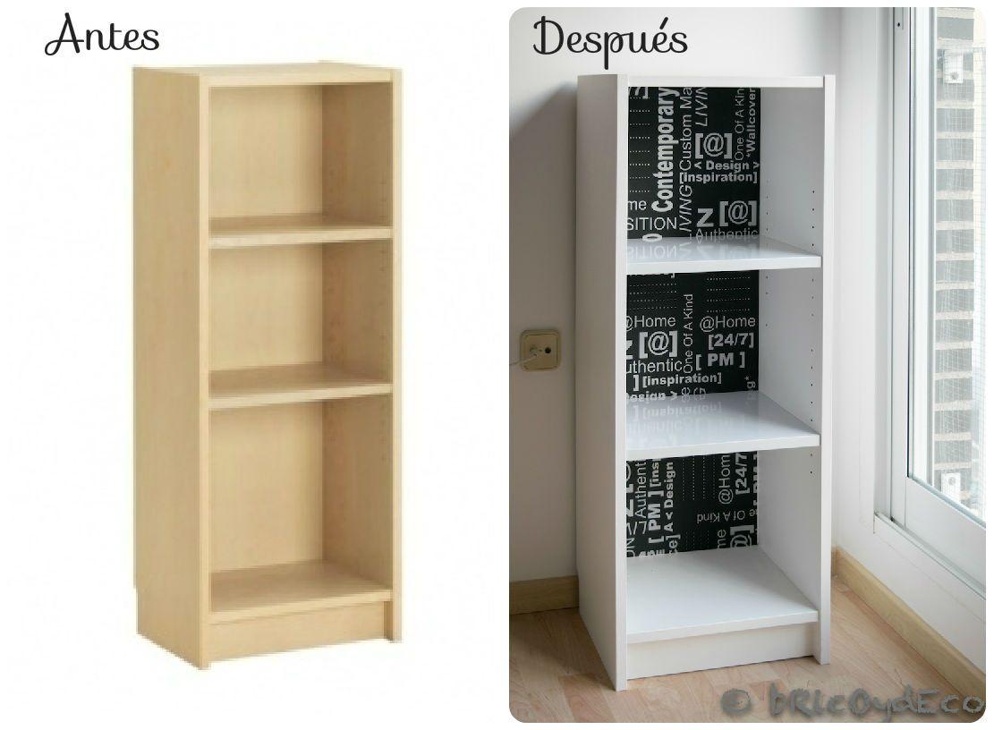 Antes y después de una librería Billy de Ikea