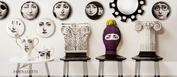 Sillas y platos Fornasetti