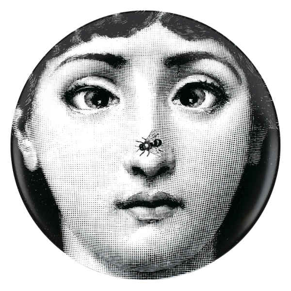plato con mosca en nariz fornasetti