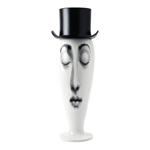 jarrón con sombrero fornasetti