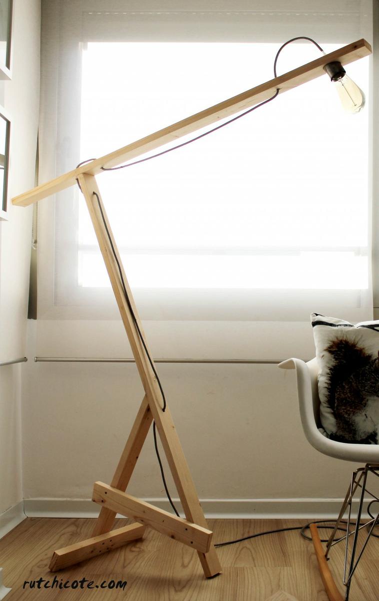 Lampara-de-madera-lowcost