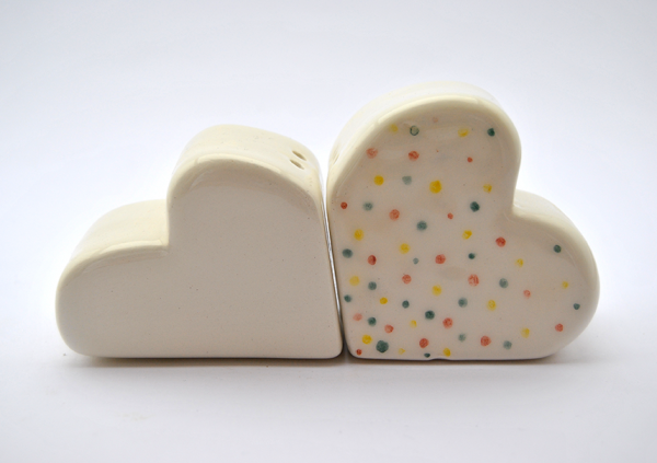 Barruntando cerámica salero pimentero