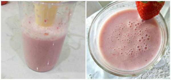 Batimos fresas con leche