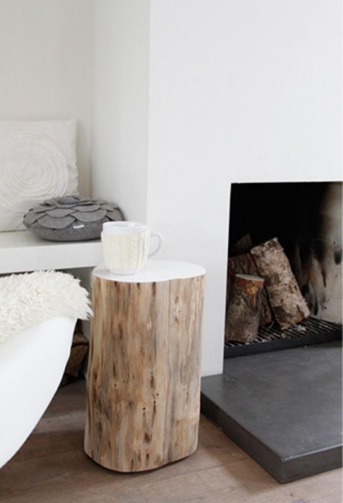 Decorar con troncos de madera: Decoración ecológica.