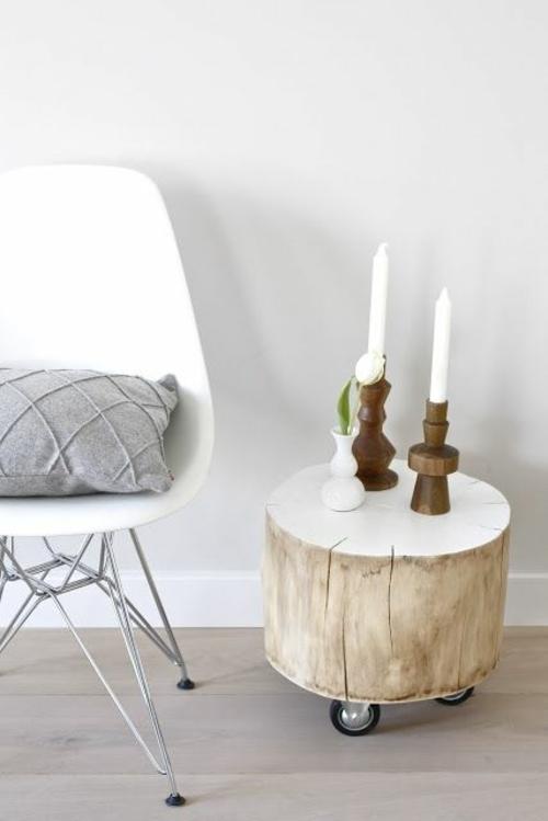 Decorar con troncos de madera: Decoración ecológica.