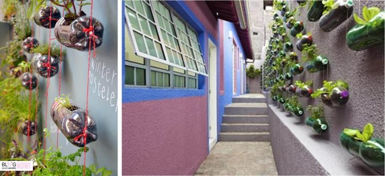 Jardín-vertical-botellas-de-plástico