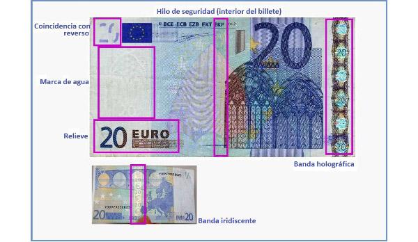billetes de euro falso