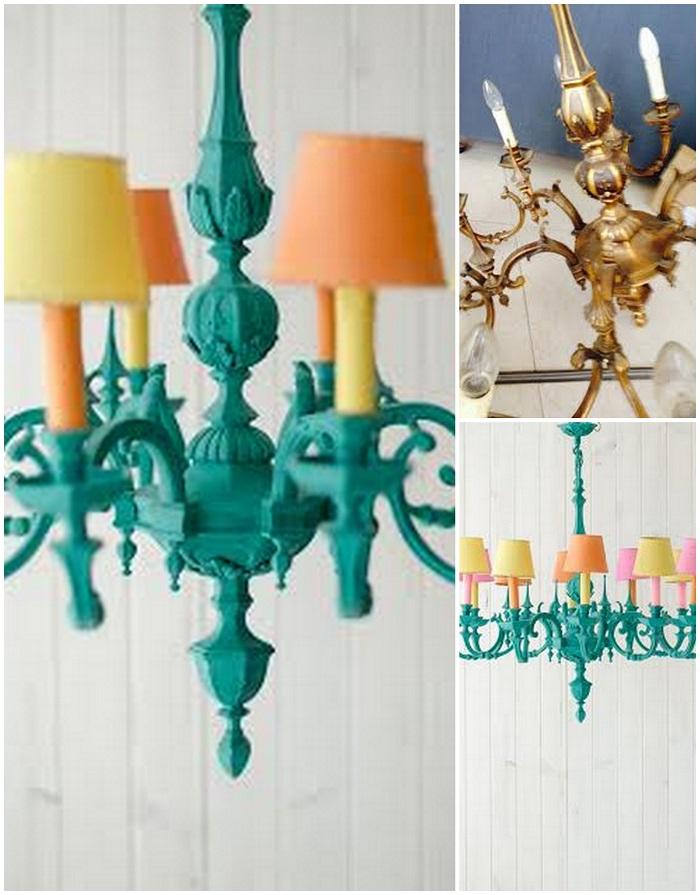 pintar lámpara con chalk paint