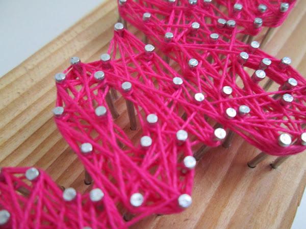 string art hilorama letras hilos clavos