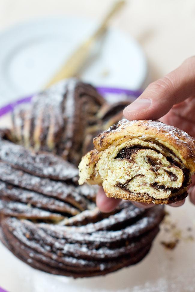 kringle de chocolate y almendras