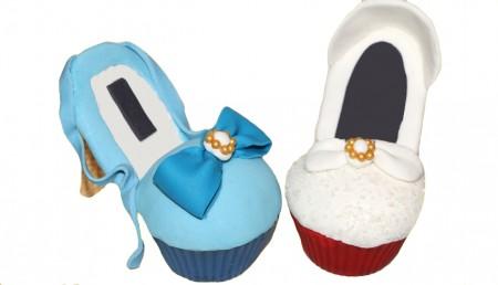 zapato blanco cupcakes