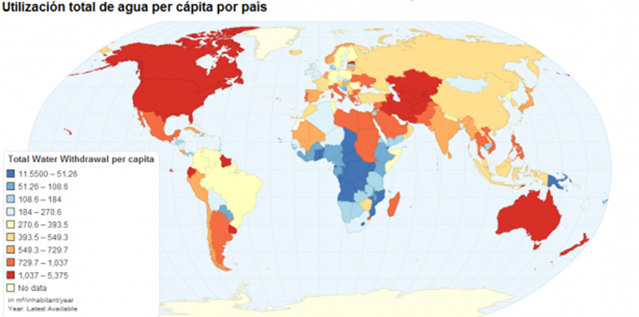 consumo agua mundial