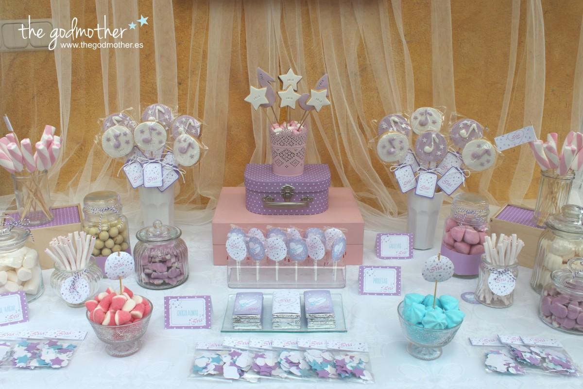 MESA DULCE VIOLETTA - CUMPLEAÑOS TEMÁTICO VIOLETTA - MESA DULCE EN VIOLETA Y BLANCO - MESA DULCE TEMATICA MUSICA- CUMPLEAÑOS VIOLETTA 1