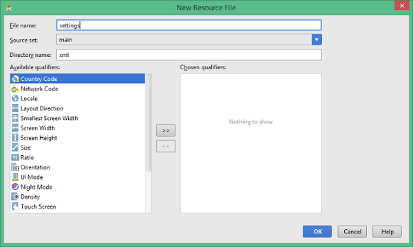 Asistente De Android Studio Para Crear Recurso Xml