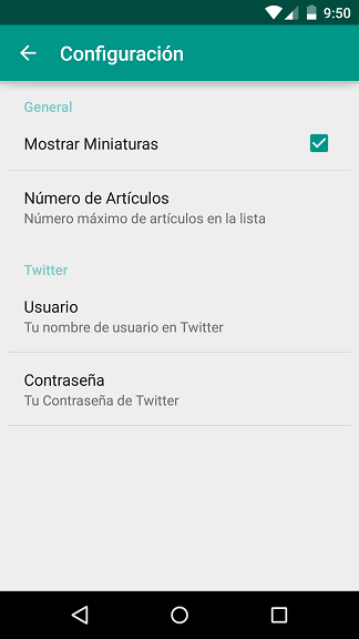 Categorías En Los Ajustes De Aplicación Android