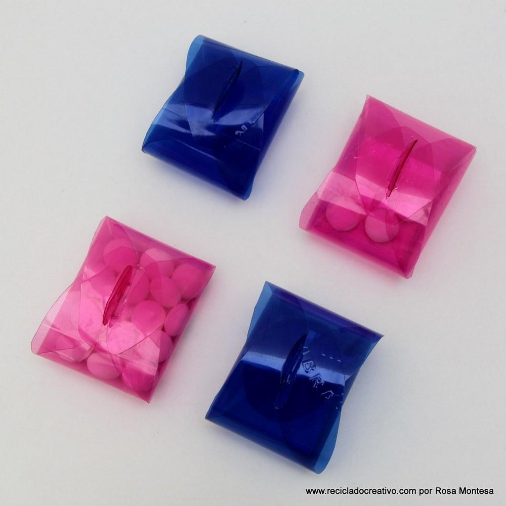 Caja de regalo - bombonera, realizada reciclando una botella de plástico