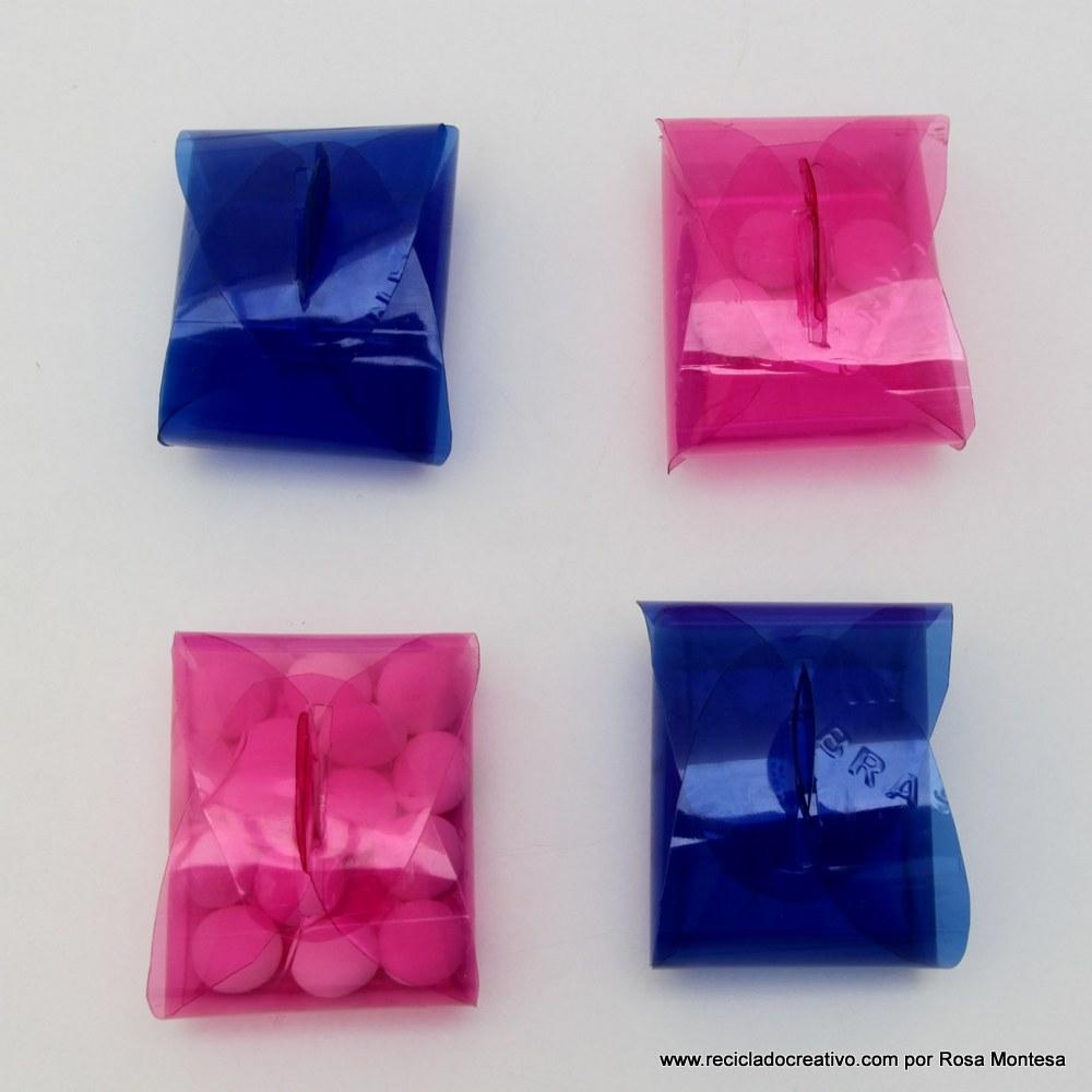 Caja de regalo - bombonera, realizada reciclando una botella de plástico