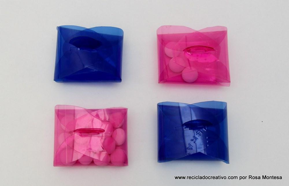 Caja de regalo - bombonera, realizada reciclando una botella de plástico