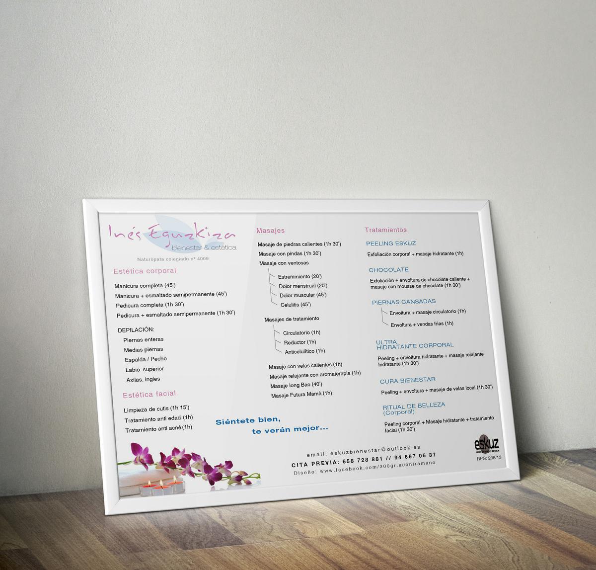 Diseño lista de precios Bilbao