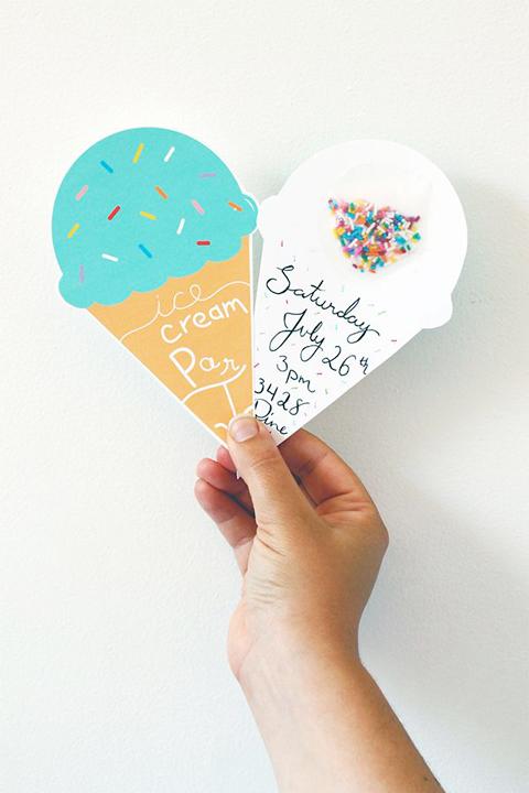 invitaciones descargables para una fiesta de helados